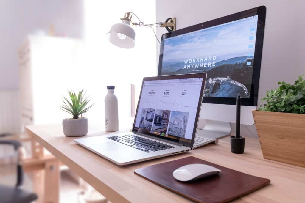A monitor connected to a laptop computer